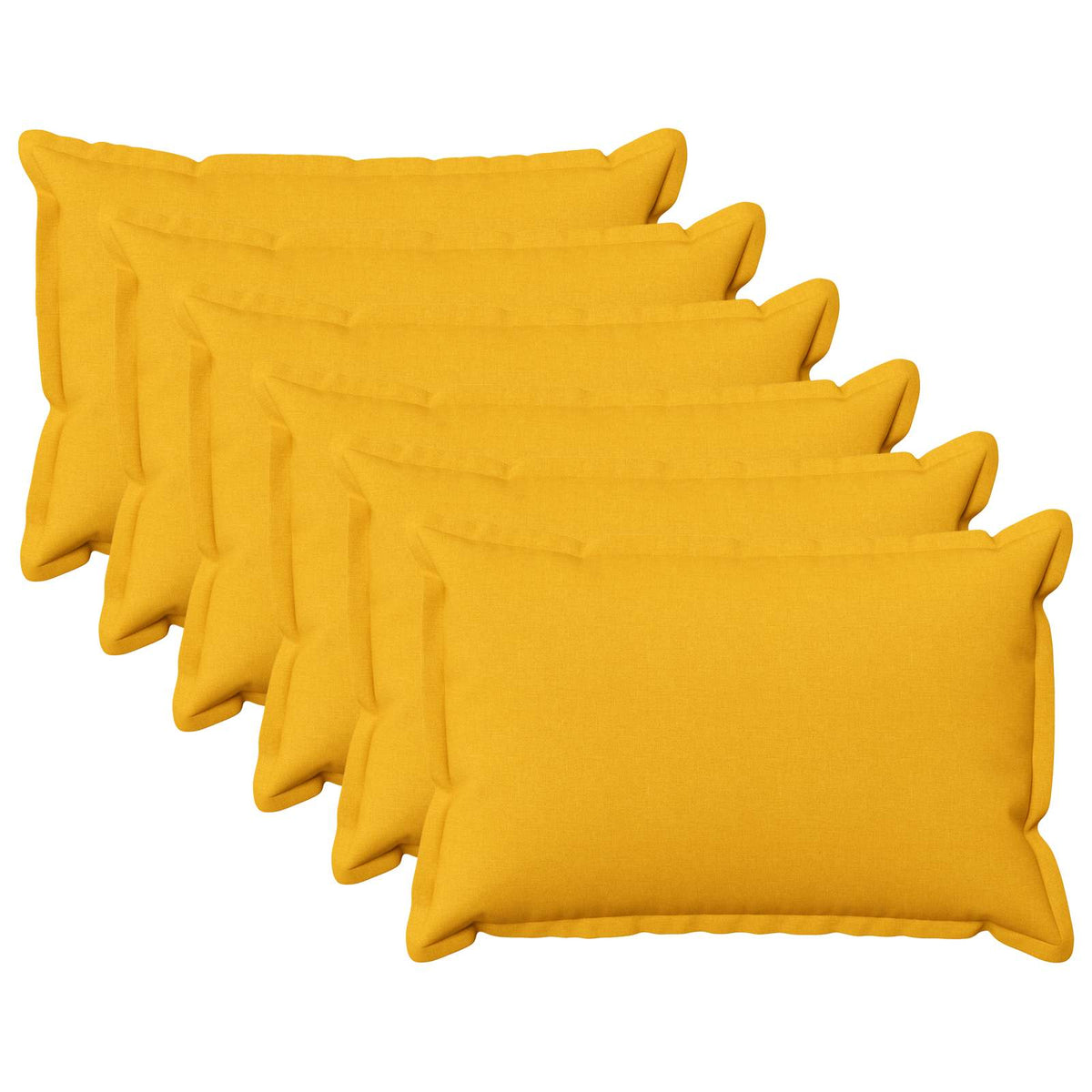 Throw Pillow 6 pcs HOUTEN Light Yellow 40 x 60 cm Faux Linen