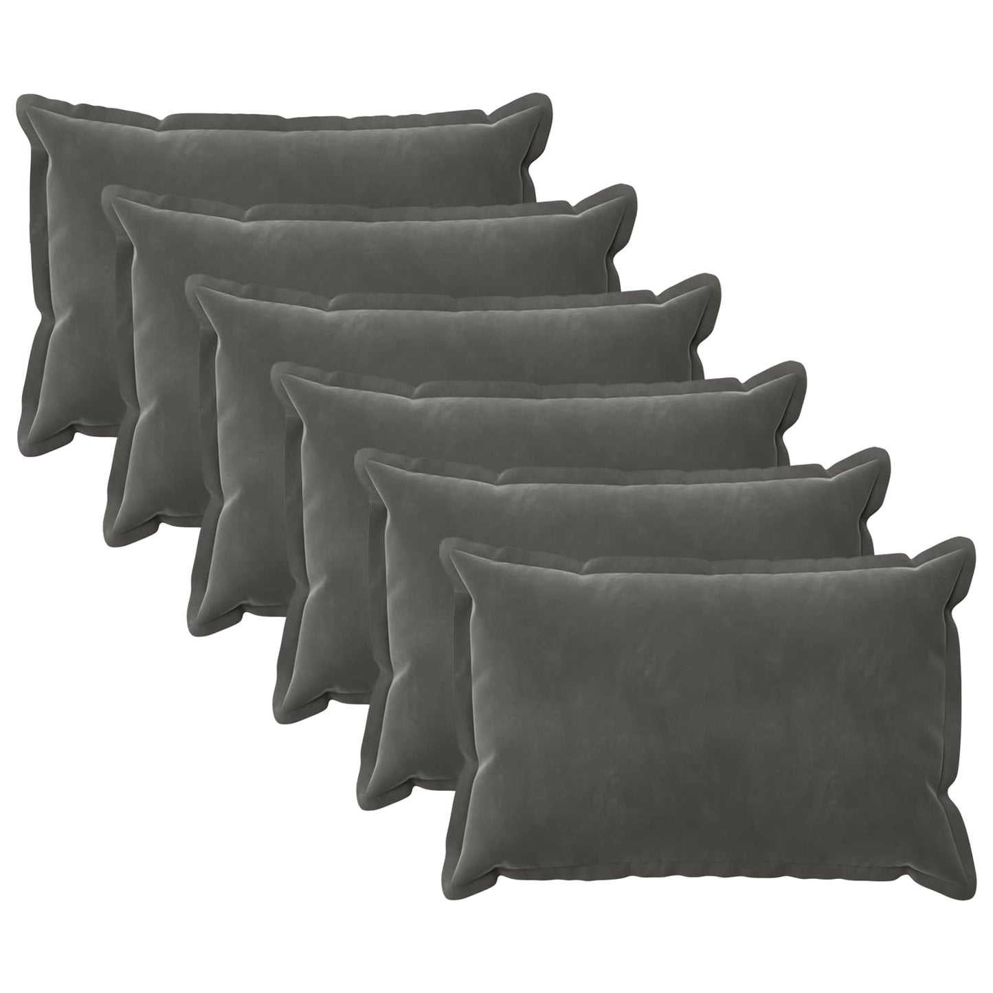 Cushion with Pillow HOUTEN 6 pcs Dark Grey Velvet
