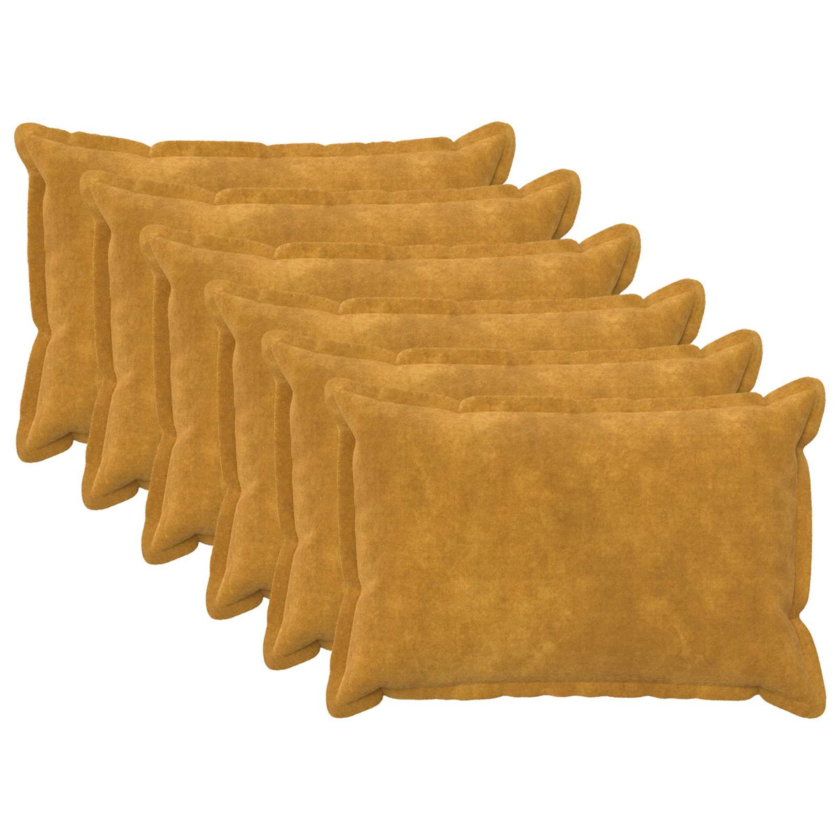 Throw Pillow 6 pcs HOUTEN Yellow 40 x 60 cm Microfiber Fleece