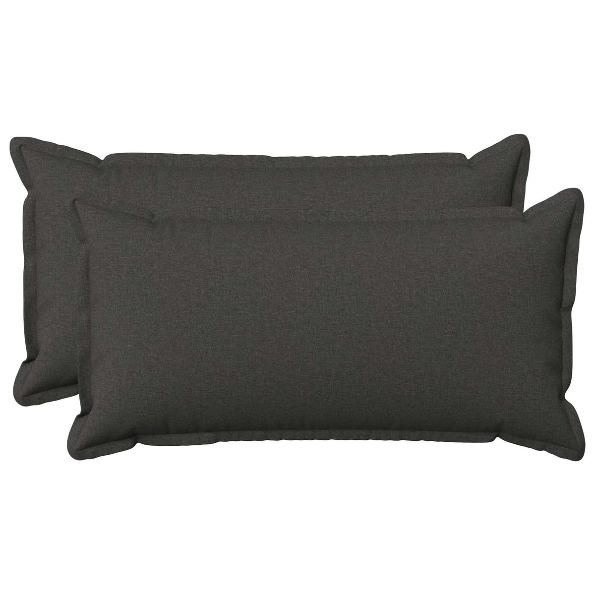 Throw Pillow 2 pcs HOUTEN Dark Grey 40 x 70 cm Faux Linen