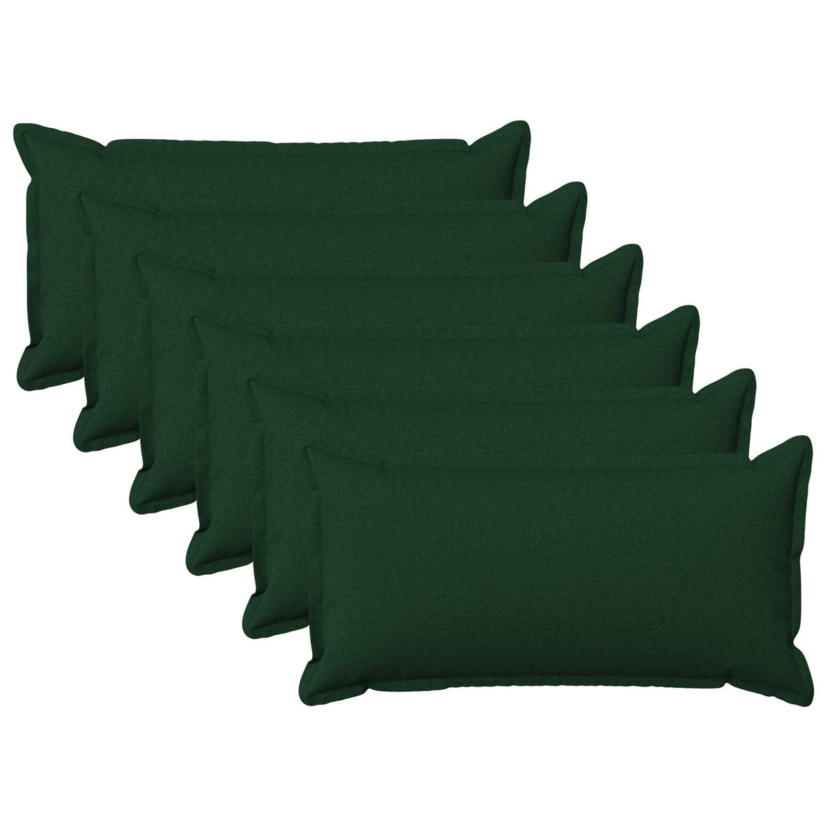 Cushion with Pillow HOUTEN 6 pcs Dark Green Faux Linen