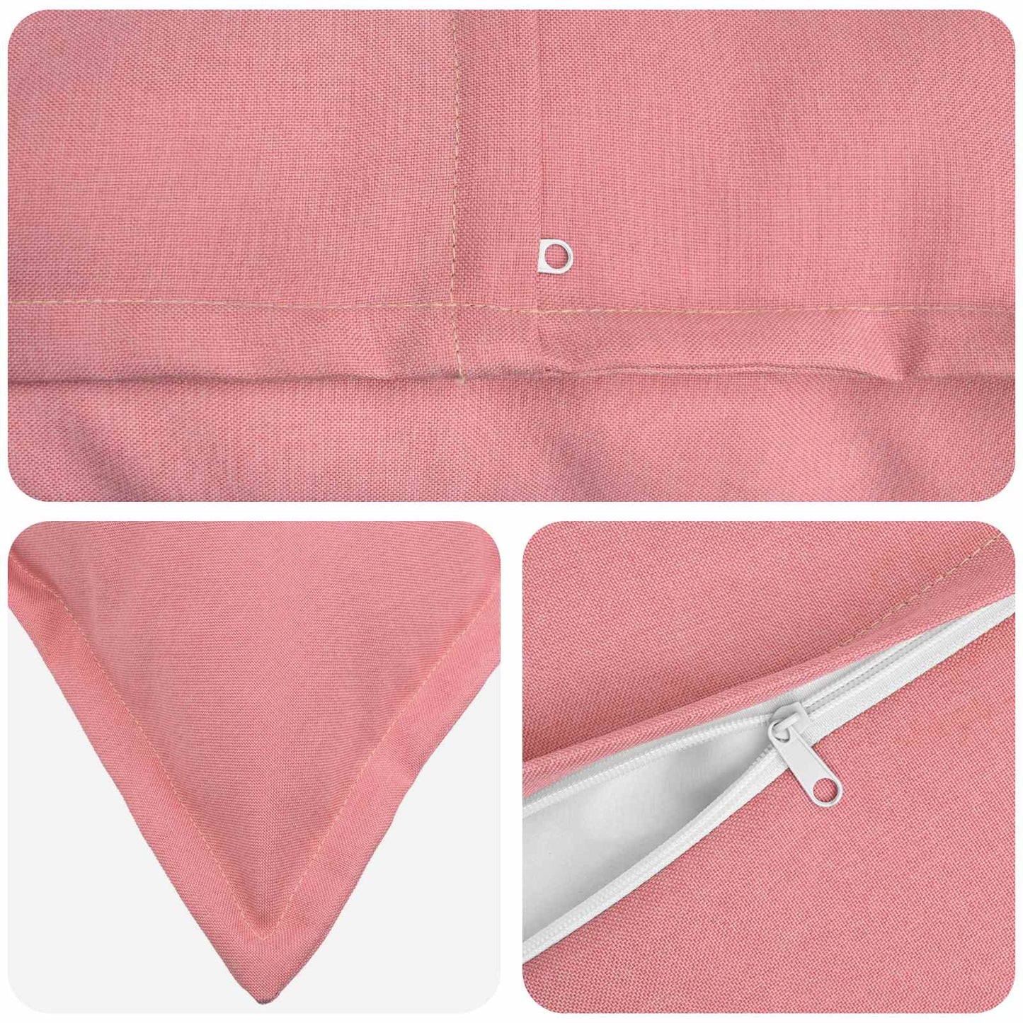 Cushion with Pillow HOUTEN 6 pcs Pink Faux Linen