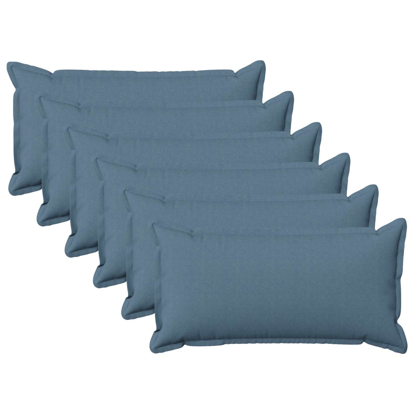 Cushion with Pillow HOUTEN 6 pcs Jeans Blue Faux Linen