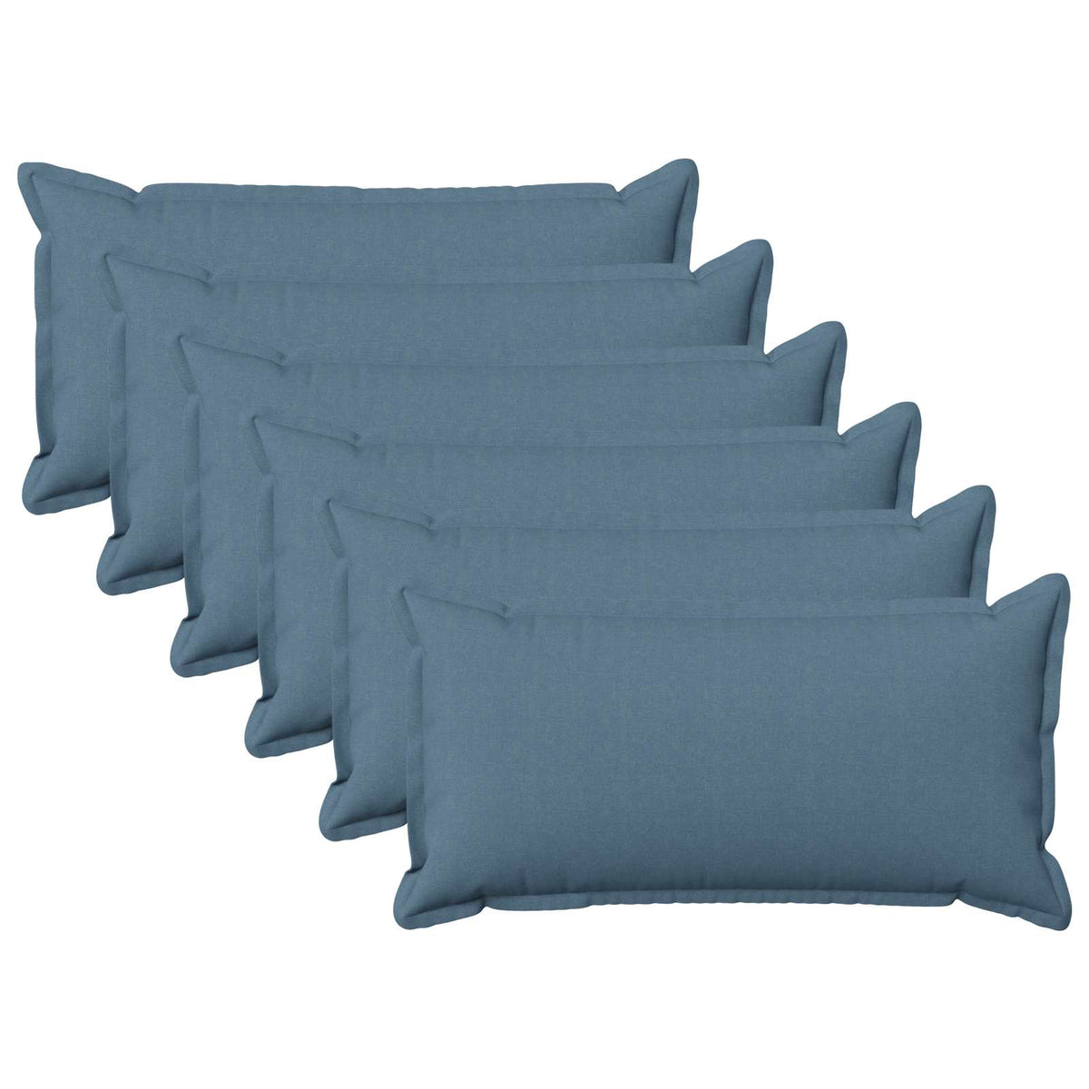 Throw Pillow 6 pcs HOUTEN Jeans Blue 40 x 70 cm Faux Linen