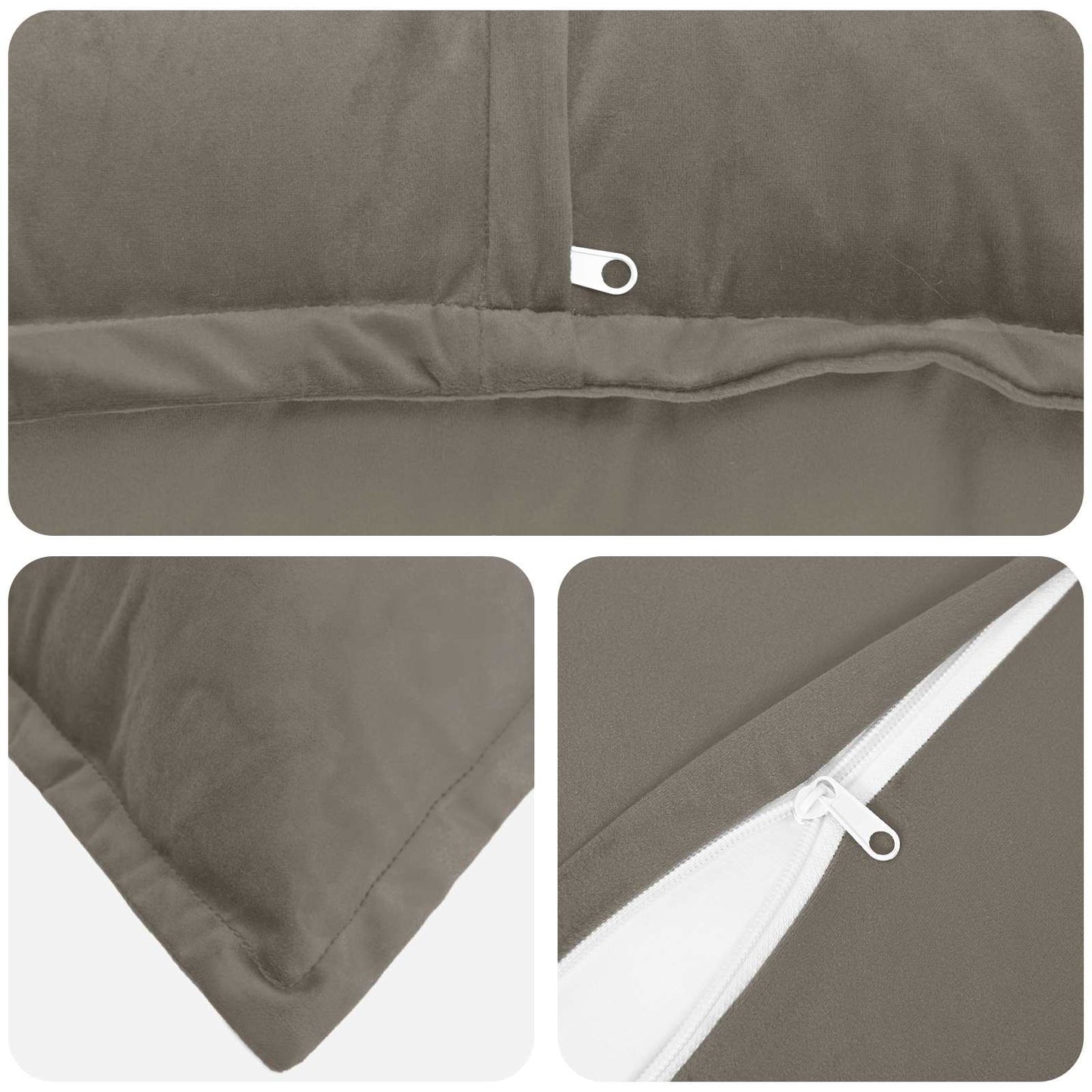 Cushion with Pillow HOUTEN 6 pcs Light Grey Velvet
