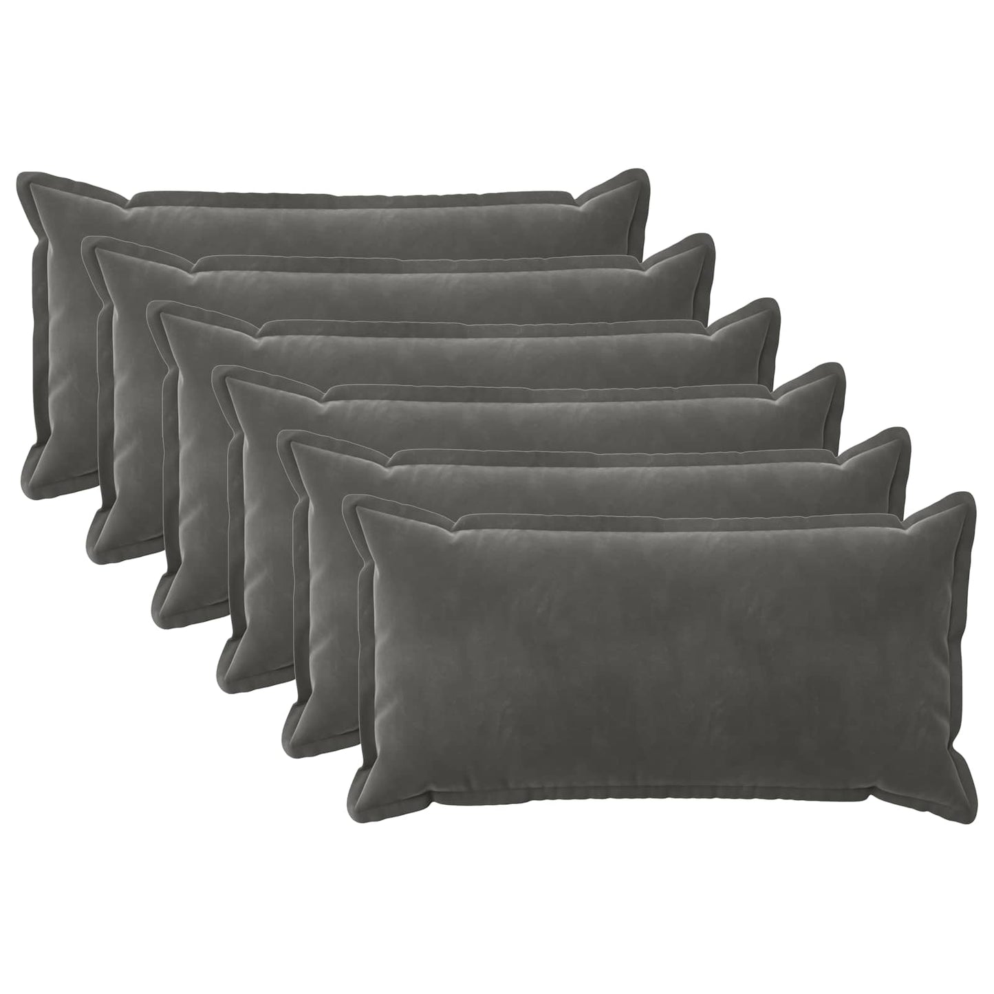 Cushion with Pillow HOUTEN 6 pcs Dark Grey Velvet