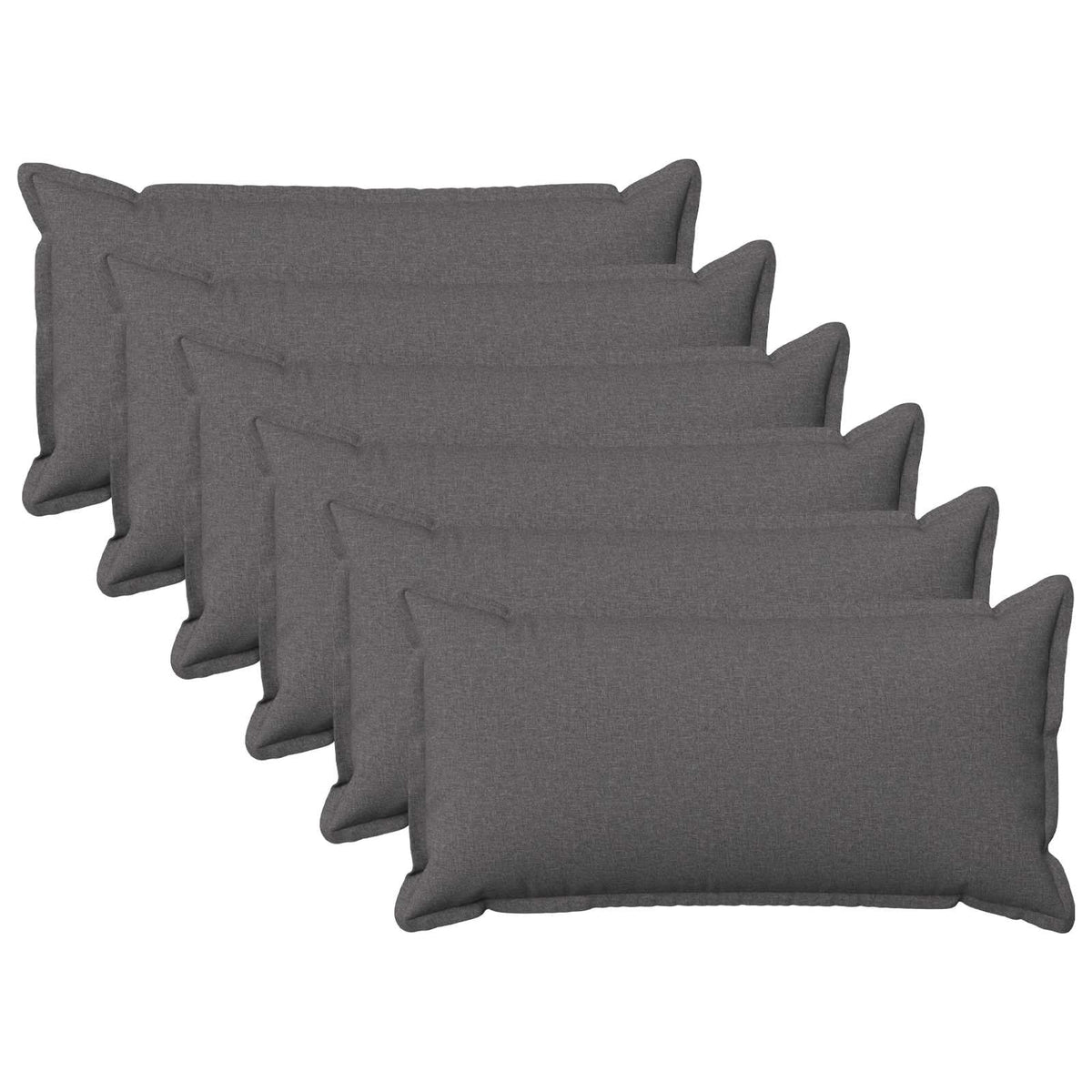 Throw Pillow 6 pcs HOUTEN Light Grey 40 x 80 cm Faux Linen