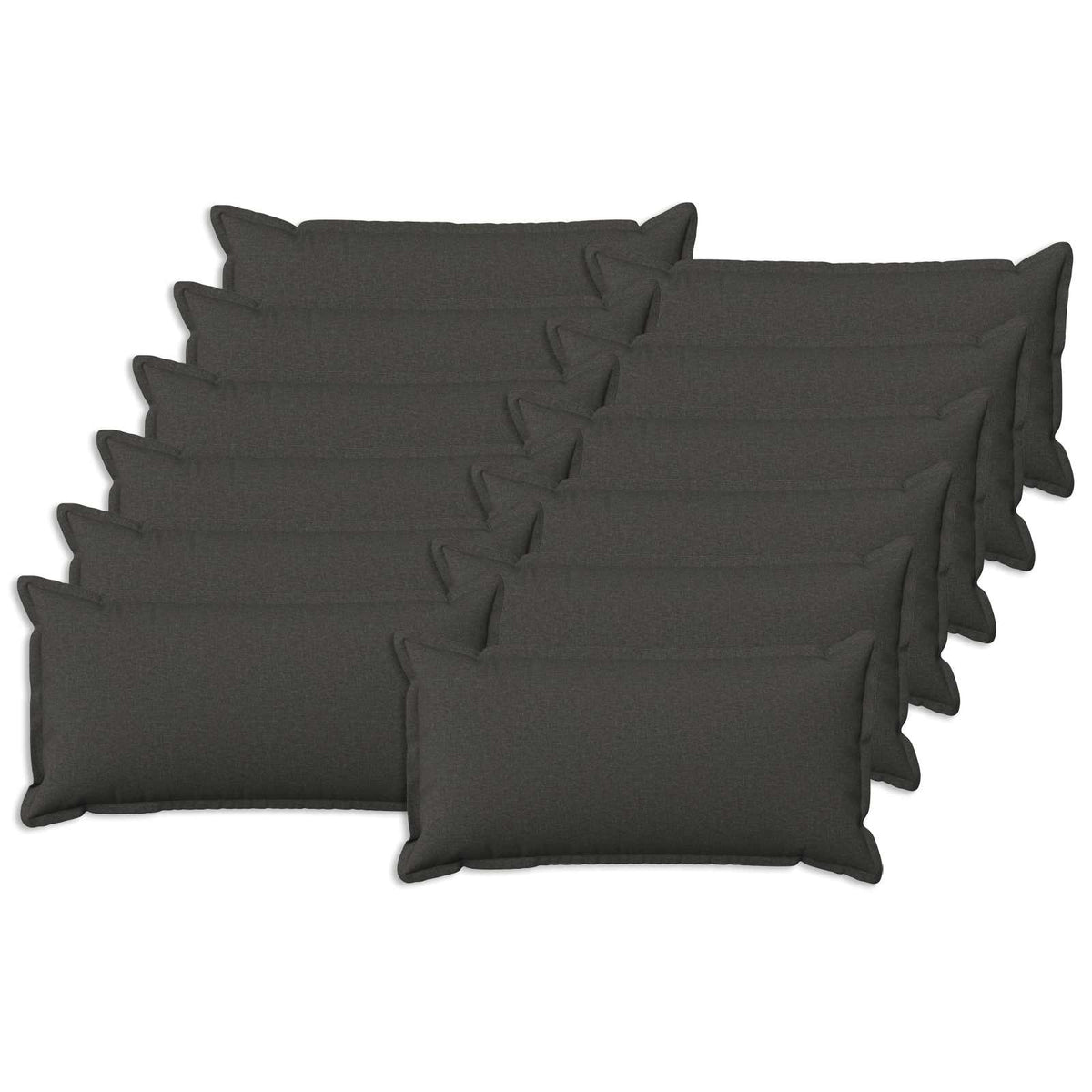 Throw Pillow 12 pcs HOUTEN Dark Grey 40 x 80 cm Faux Linen