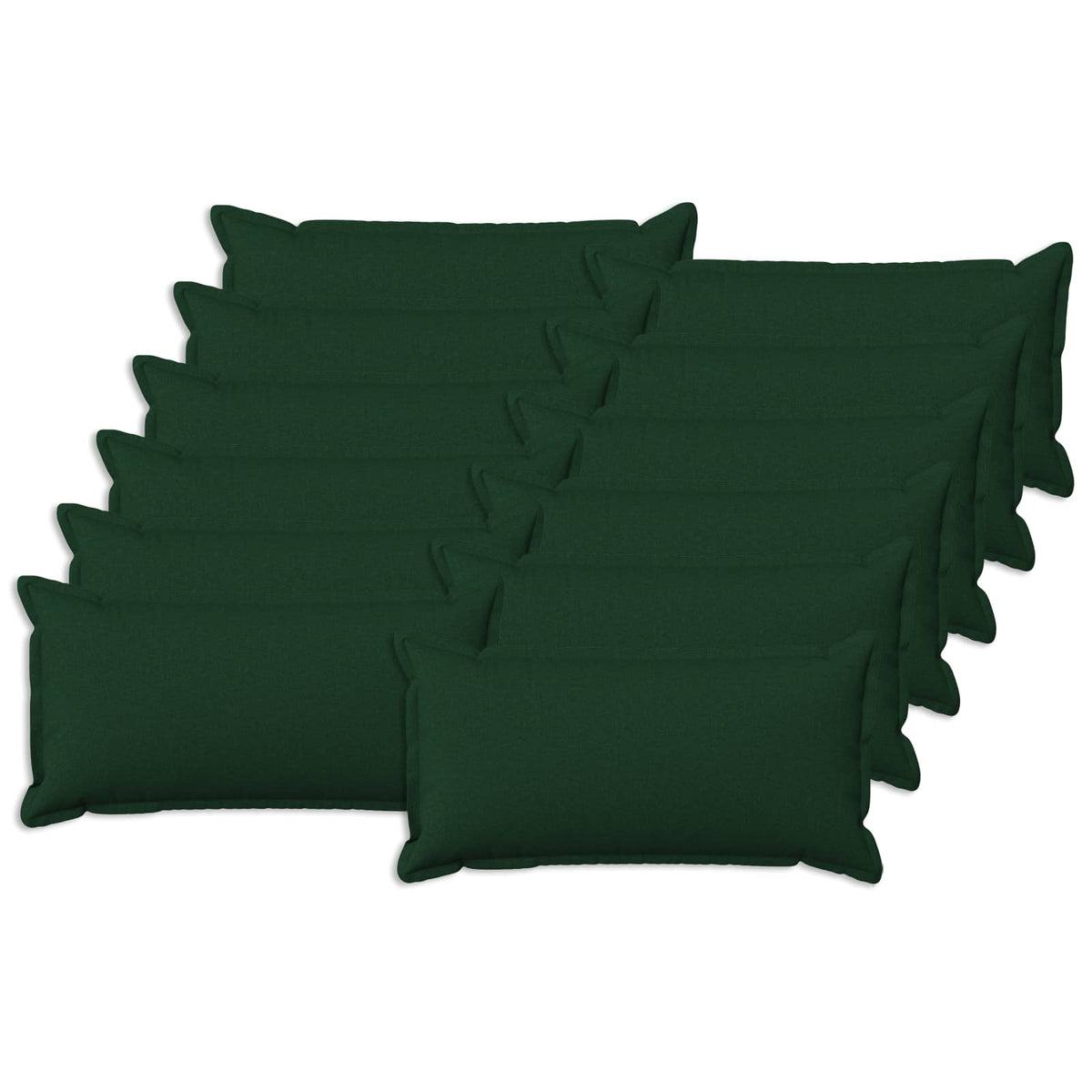 Throw Pillow 12 pcs HOUTEN Dark Green 40 x 80 cm Faux Linen