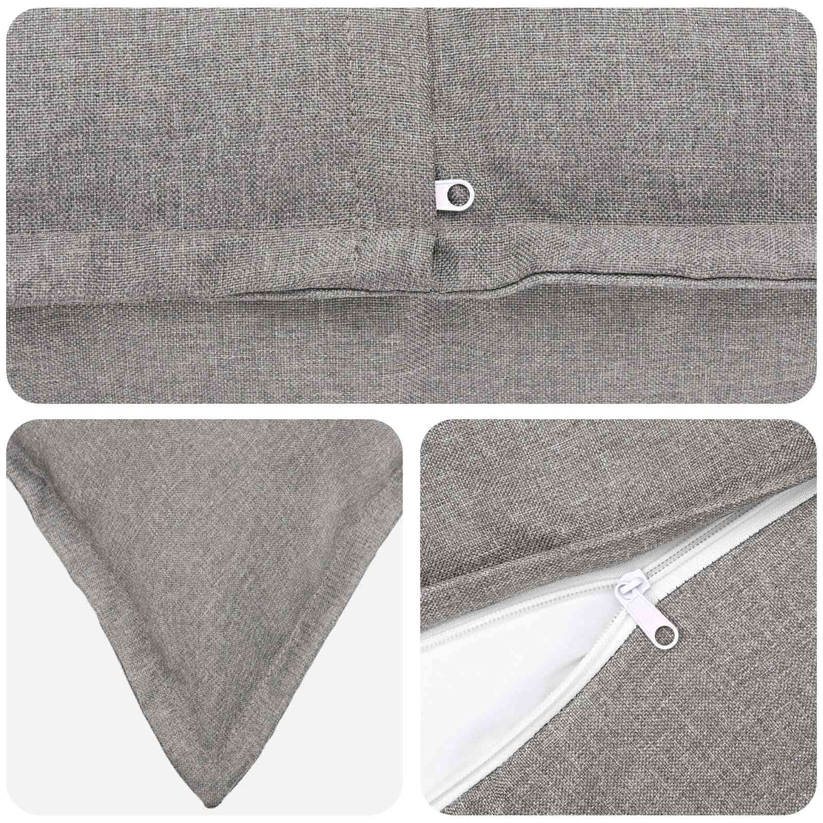 Cushion with Pillow HOUTEN 2 pcs Cloud Grey Faux Linen