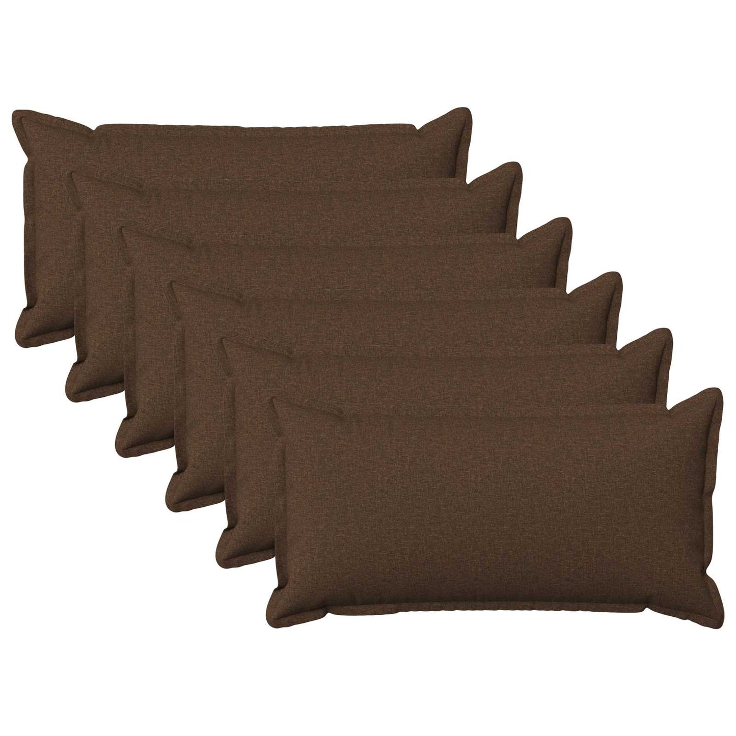 Cushion with Pillow HOUTEN 6 pcs Brown Faux Linen