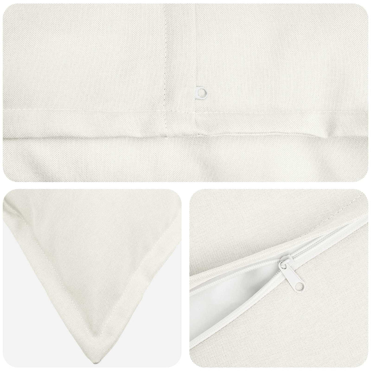 Cushion with Pillow HOUTEN 6 pcs White Faux Linen