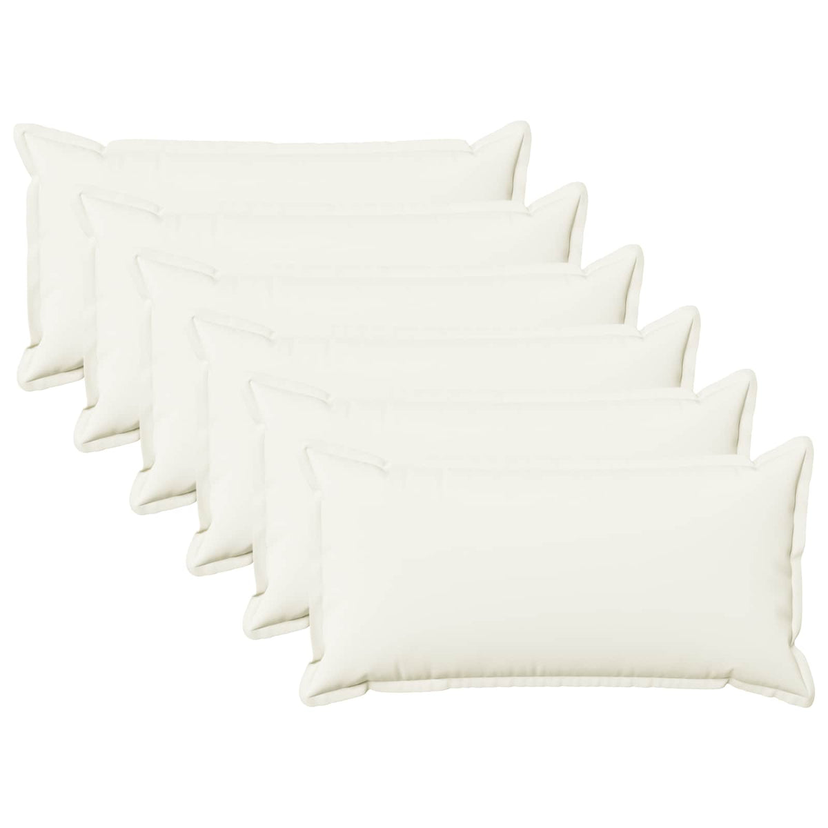 Throw Pillow 6 pcs HOUTEN White 40 x 80 cm Faux Linen