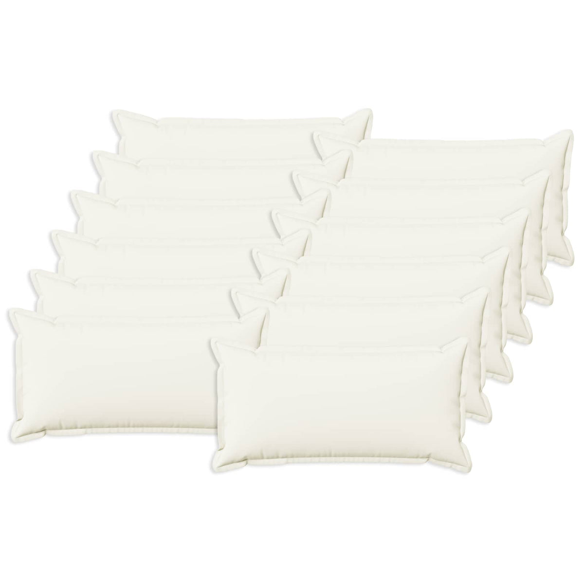 Cushion with Pillow HOUTEN 12 pcs White Faux Linen