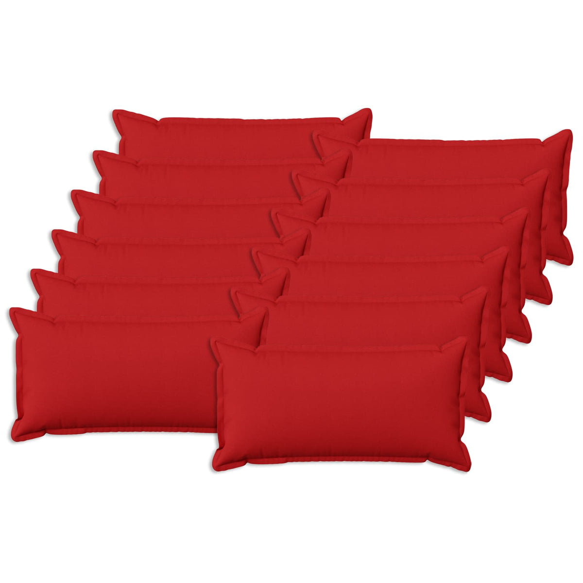 Throw Pillow 12 pcs HOUTEN Red 40 x 80 cm Faux Linen