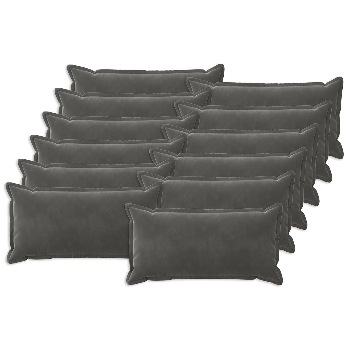 Cushion with Pillow HOUTEN 12 pcs Dark Grey Velvet