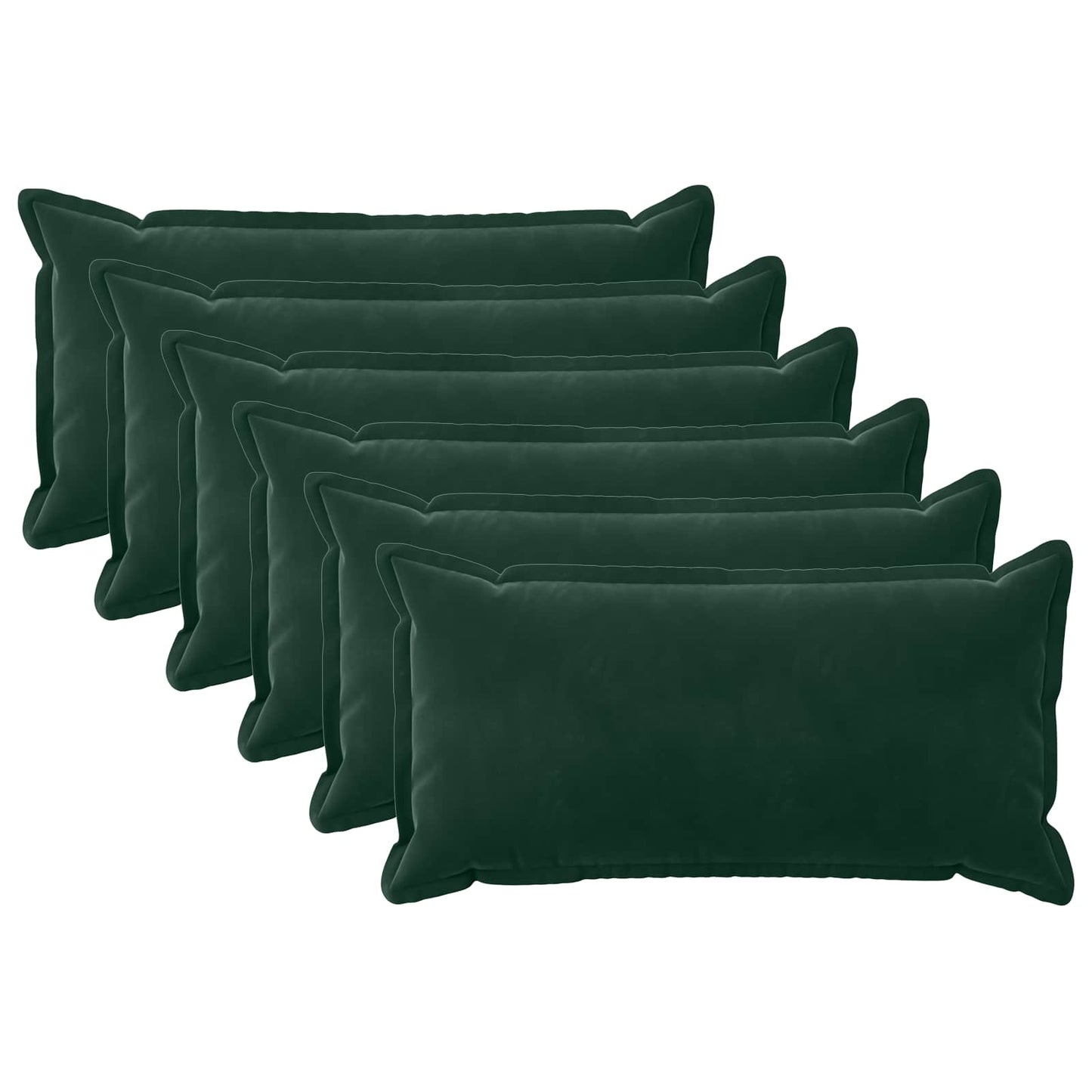 Cushion with Pillow HOUTEN 6 pcs Dark Green Velvet