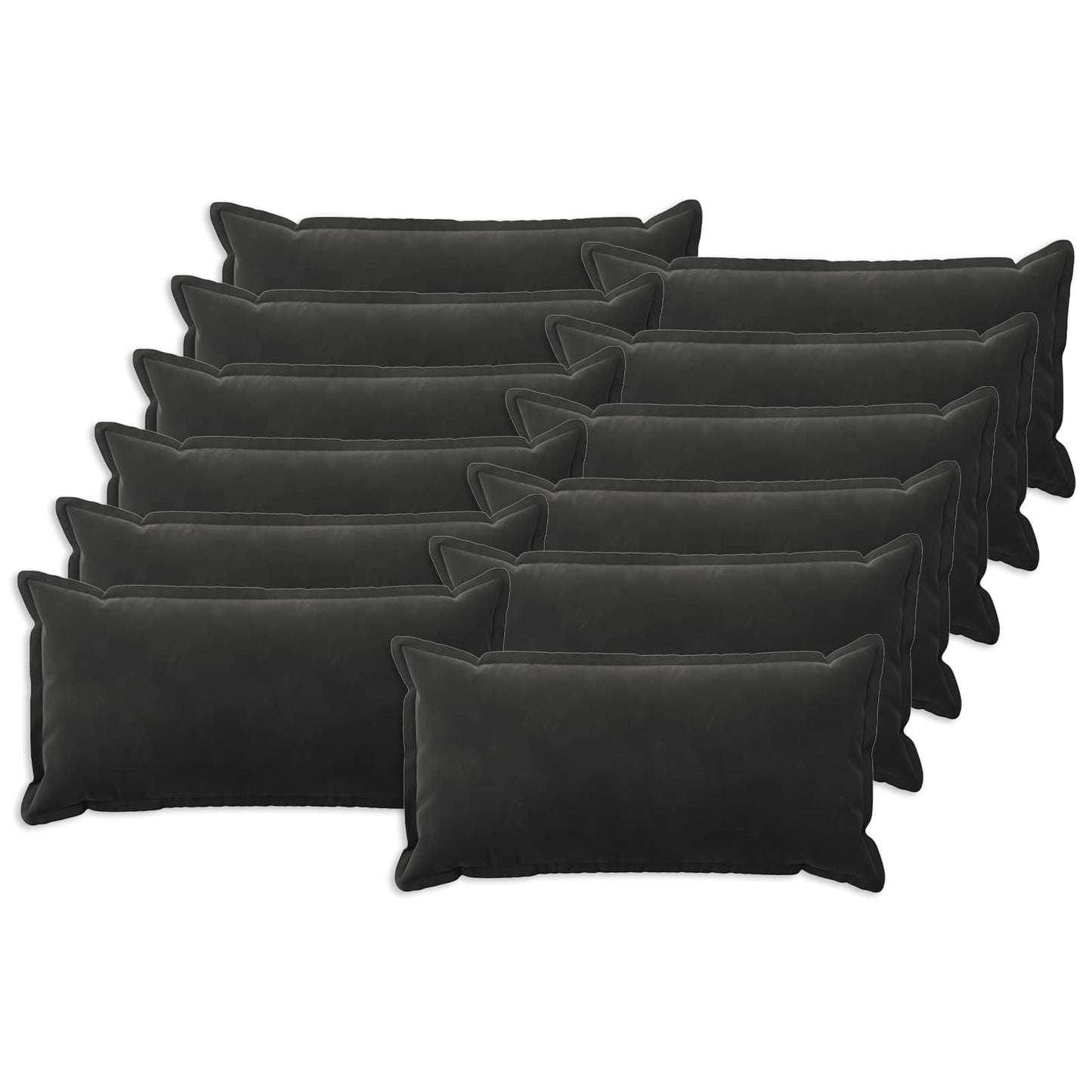 Cushion with Pillow HOUTEN 12 pcs Black Velvet