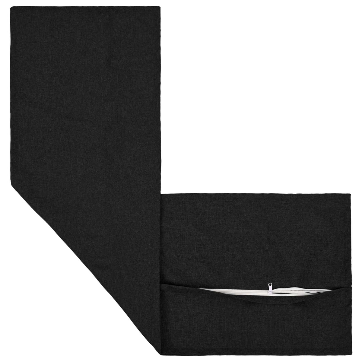 Throw Pillow HOUTEN Black 40 x 145 cm Faux Linen