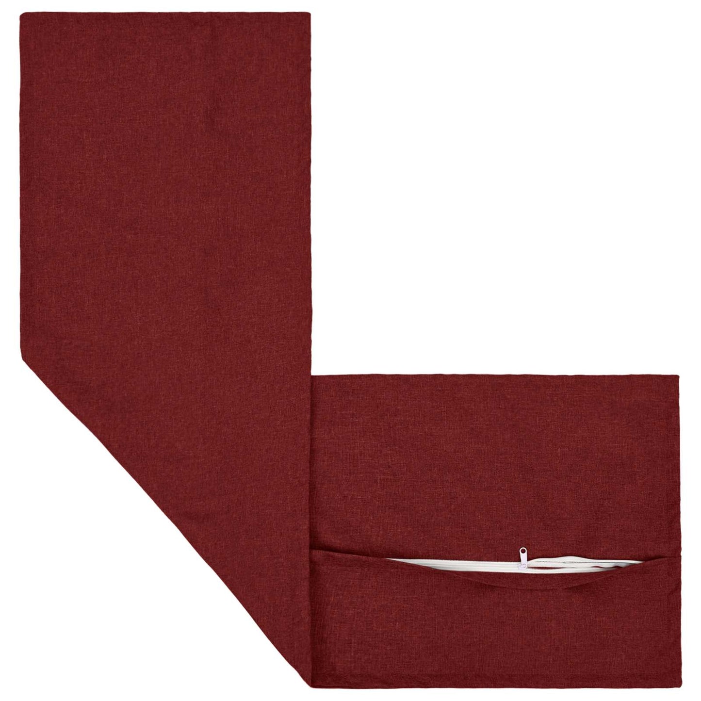 Cushion with Pillow HOUTEN 2 pcs Wine Red Faux Linen