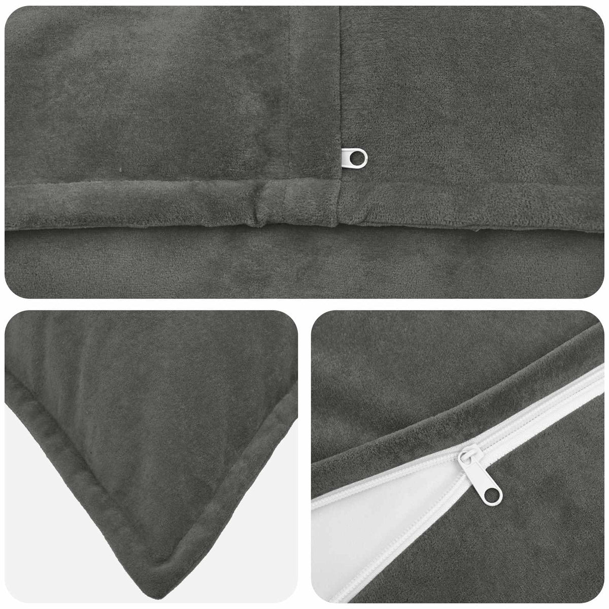 Throw Pillow HOUTEN Anthracite 40 x 145 cm Microfiber Fleece