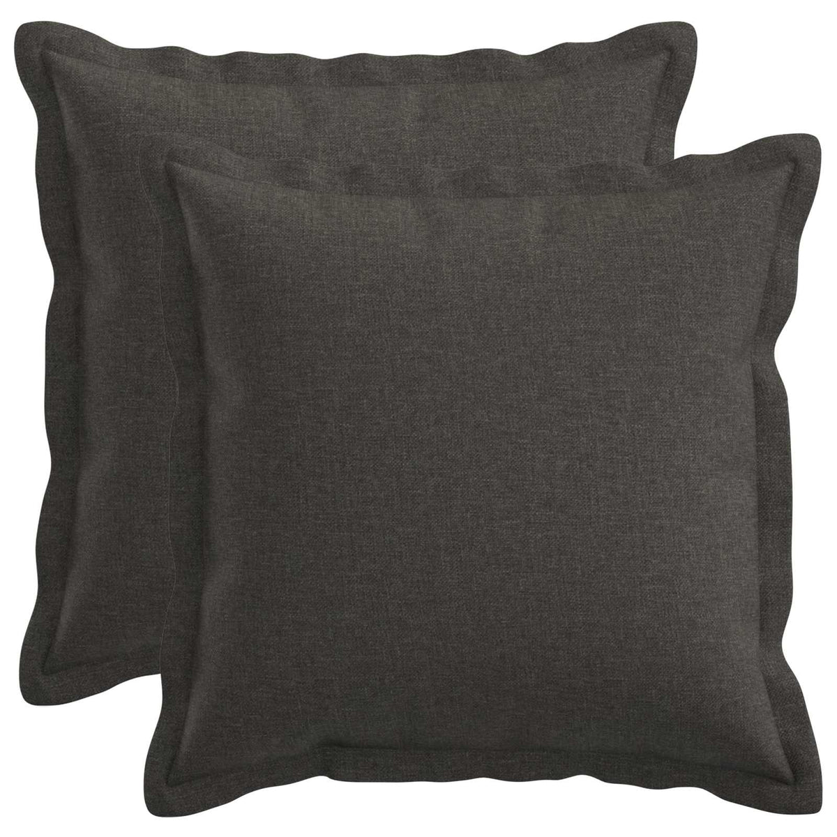Throw Pillow 2 pcs HOUTEN Dark Grey 45 x 45 cm Faux Linen