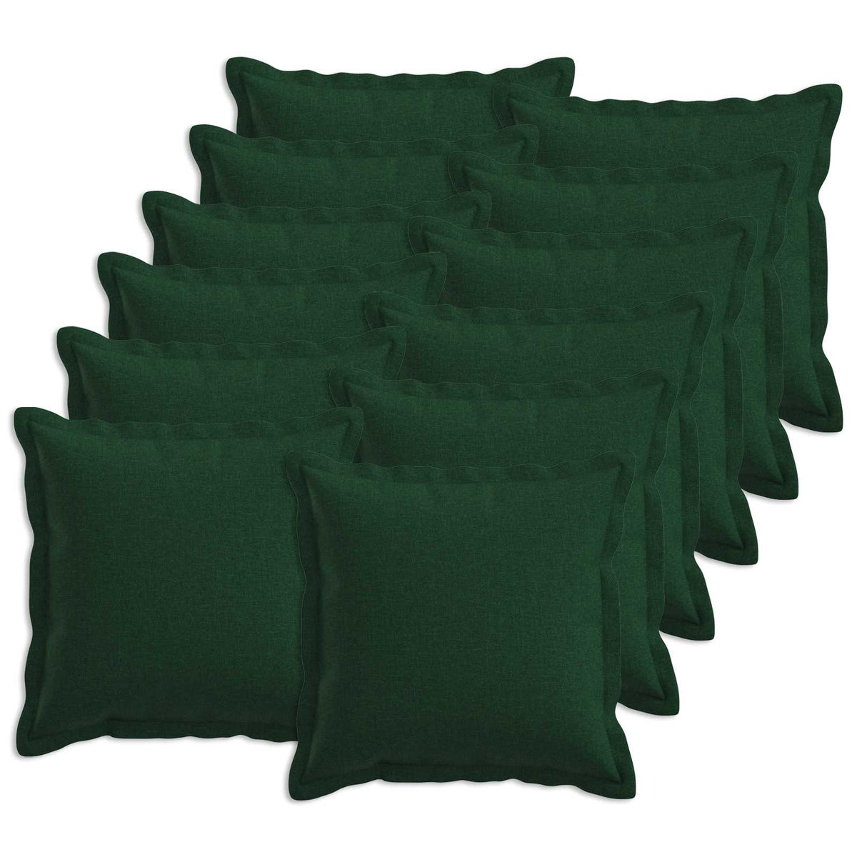 Cushion with Pillow HOUTEN 12 pcs Dark Green Faux Linen