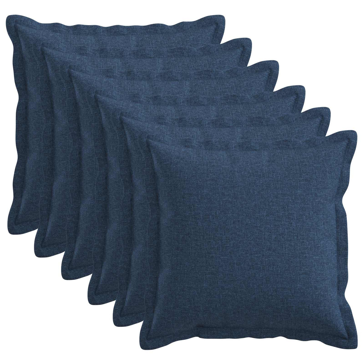 Throw Pillow 6 pcs HOUTEN Blue 45 x 45 cm Faux Linen