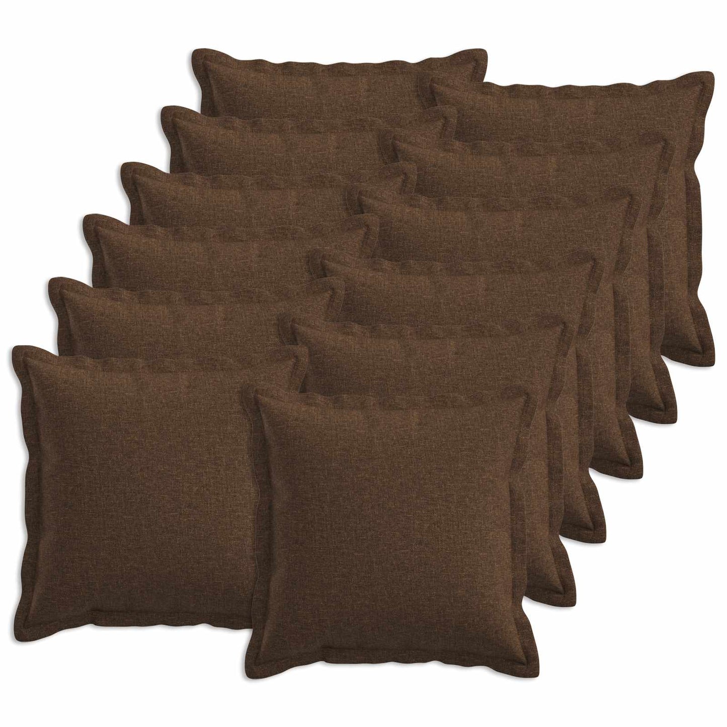 Cushion with Pillow HOUTEN 12 pcs Brown Faux Linen
