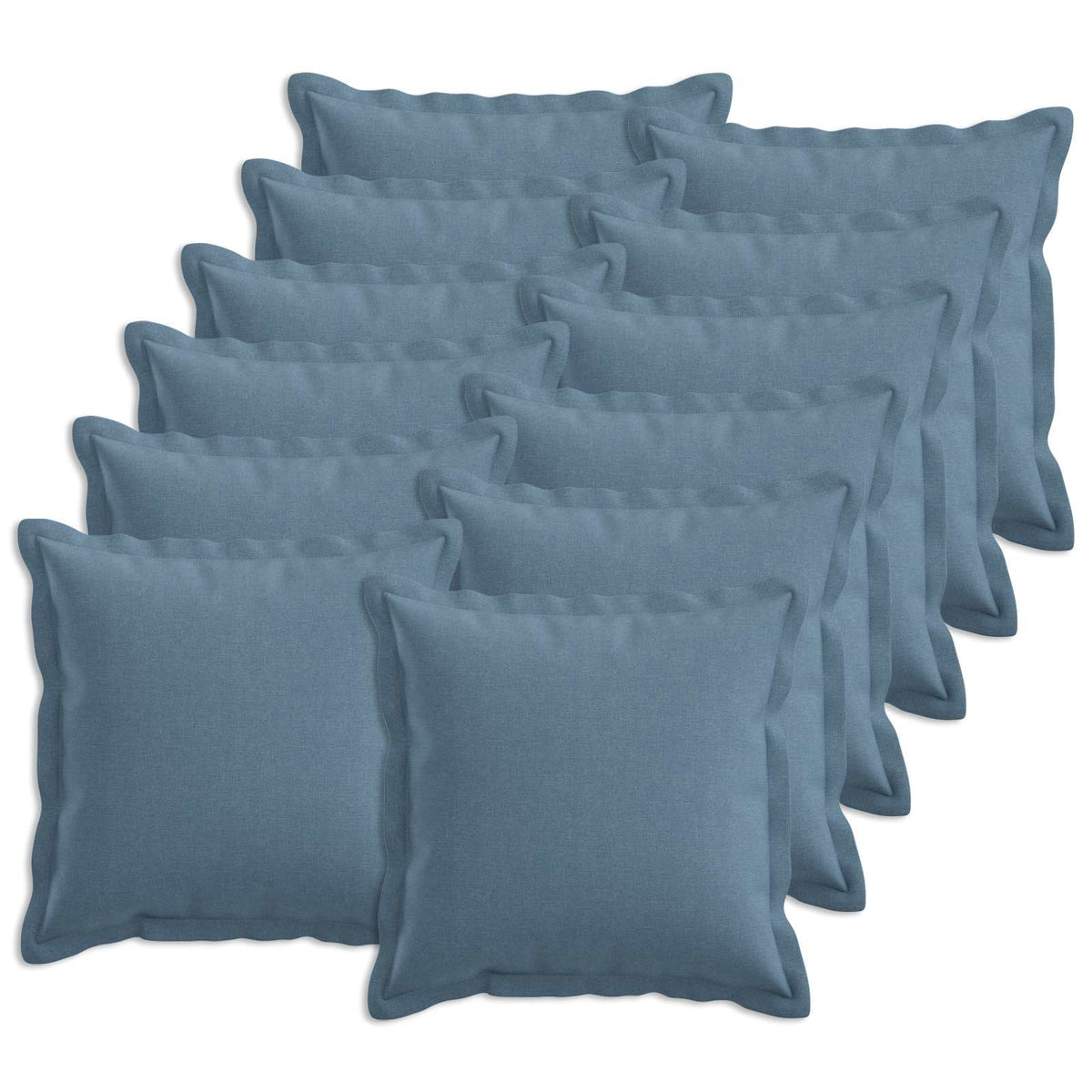 Throw Pillow 12 pcs HOUTEN Jeans Blue 45 x 45 cm Faux Linen