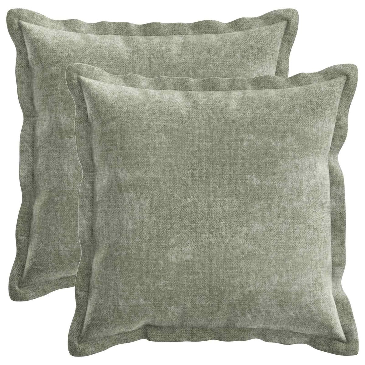 Throw Pillow 2 pcs HOUTEN Green 45 x 45 cm Chenille Fabric
