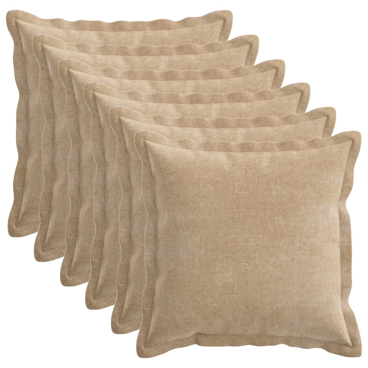 Throw Pillow 6 pcs HOUTEN Taupe 45 x 45 cm Chenille Fabric