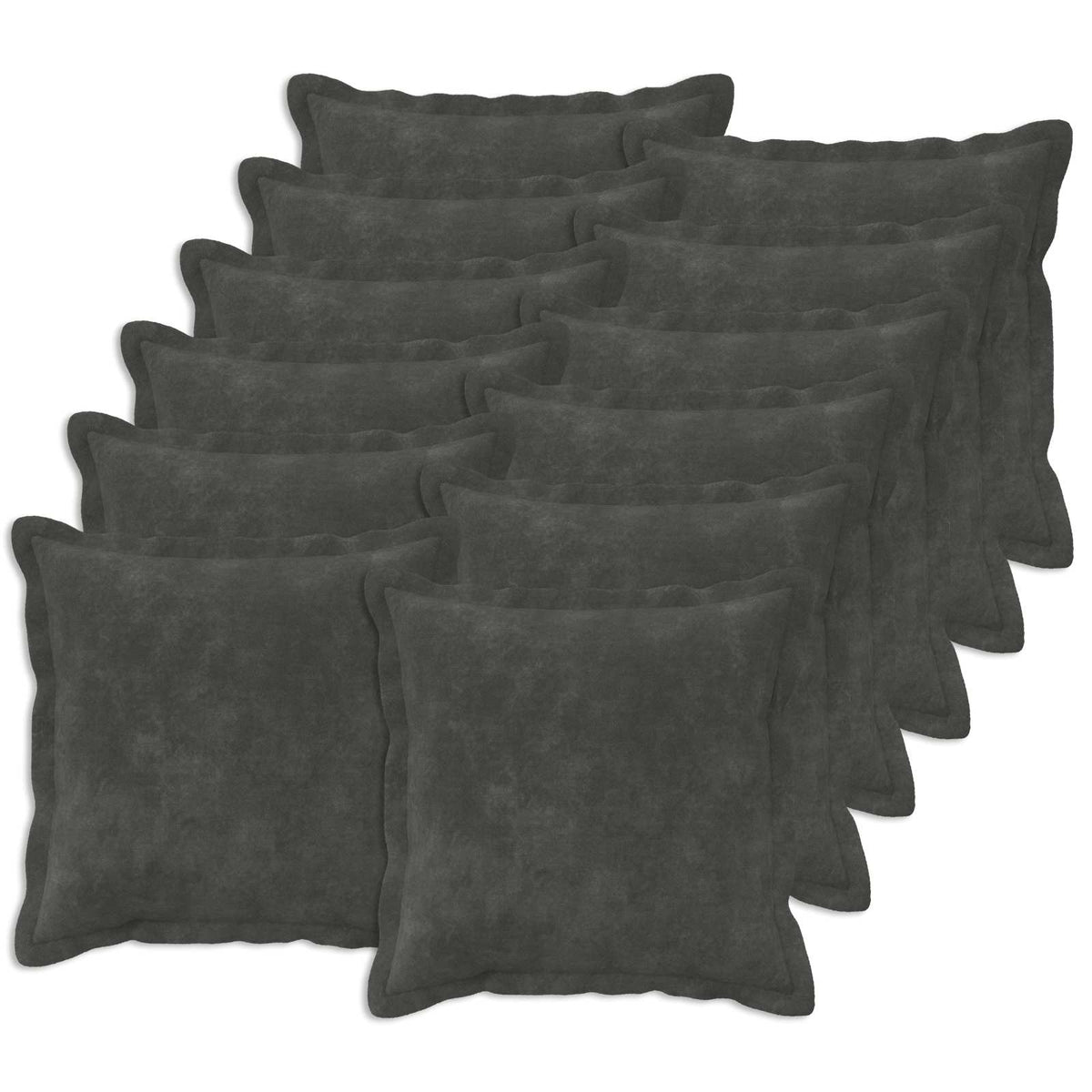 Cushion with Pillow HOUTEN 12 pcs Anthracite Microfiber Fleece