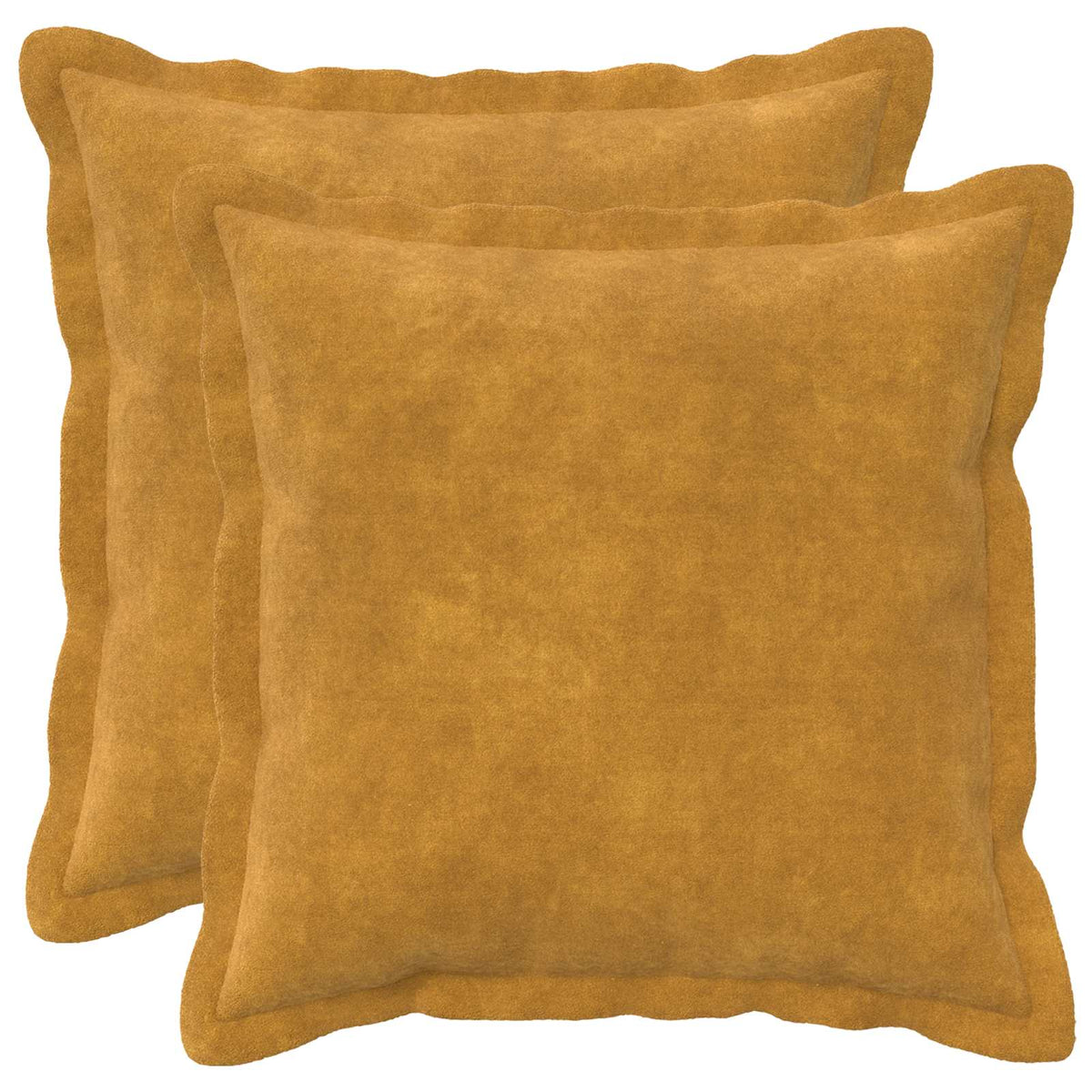Cushion with Pillow HOUTEN 2 pcs Yellow Microfiber Fleece