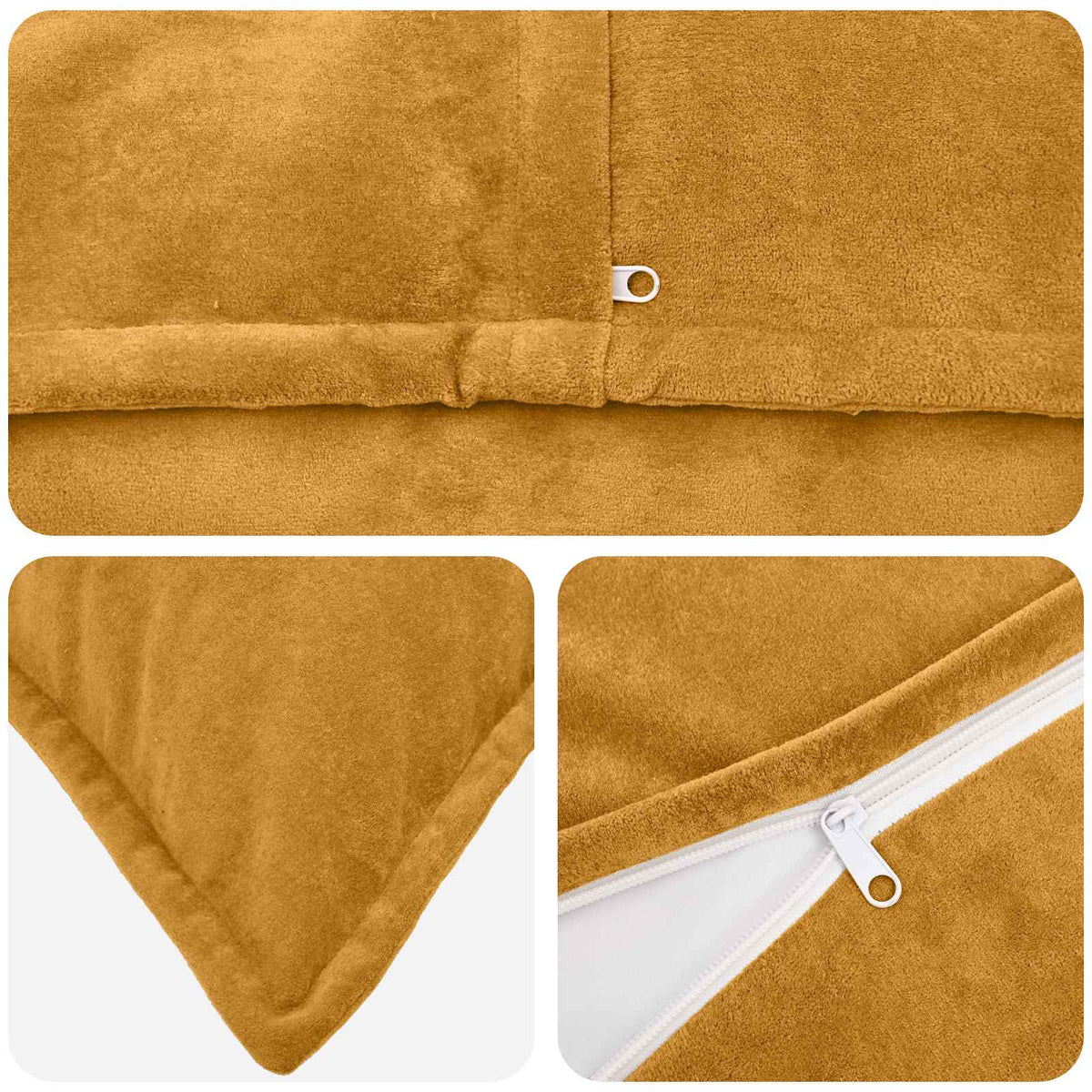 Cushion with Pillow HOUTEN 12 pcs Yellow Microfiber Fleece