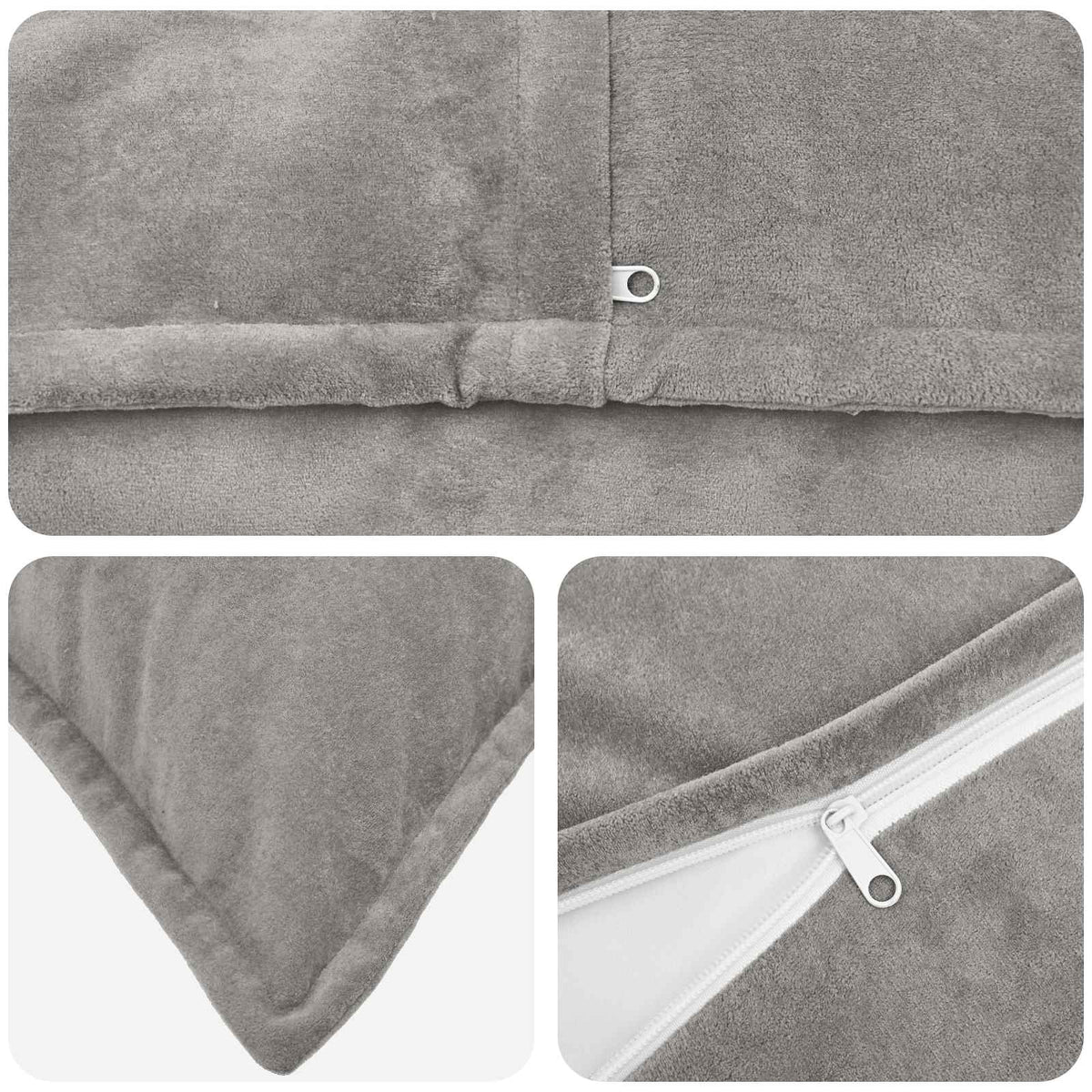 Cushion with Pillow HOUTEN 2 pcs Light Grey Microfiber Fleece