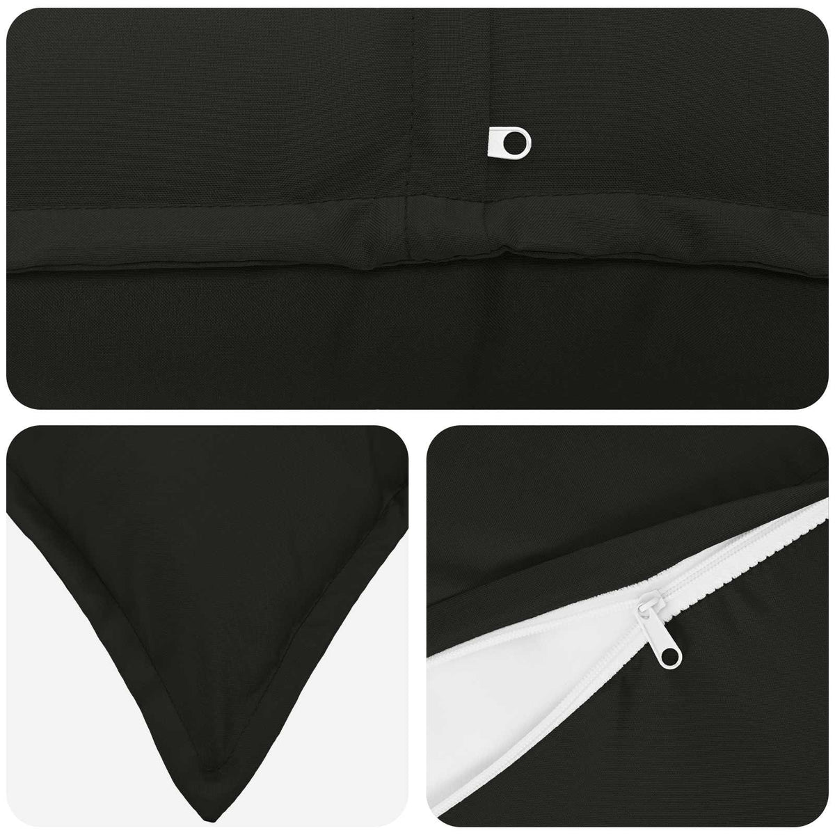 Cushion with Pillow HOUTEN 12 pcs Black Polyester