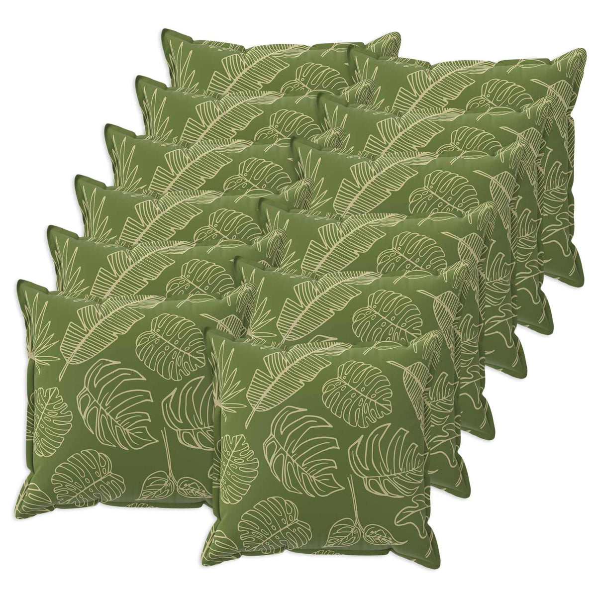 Throw Pillow 12 pcs HOUTEN Leaf Design 45 x 45 cm Polyester