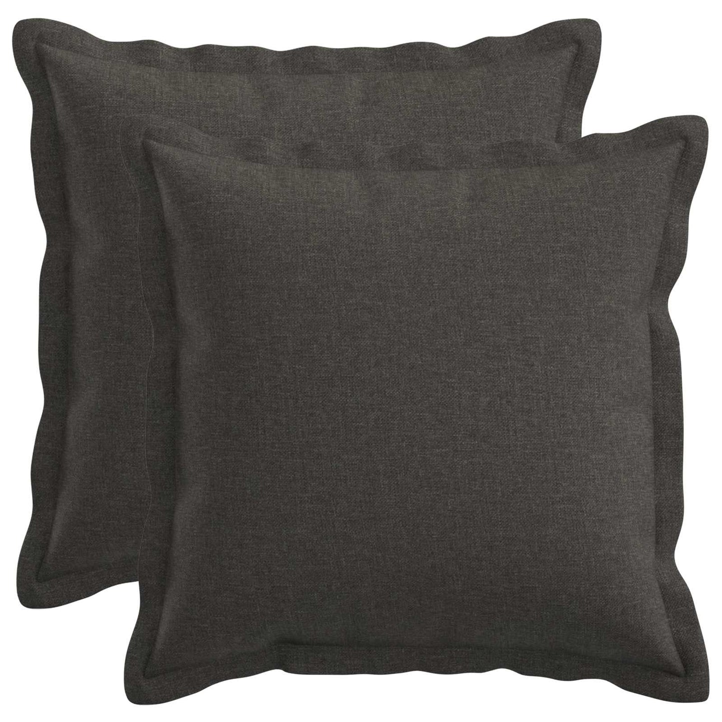 Cushion with Pillow HOUTEN 2 pcs Dark Grey Faux Linen