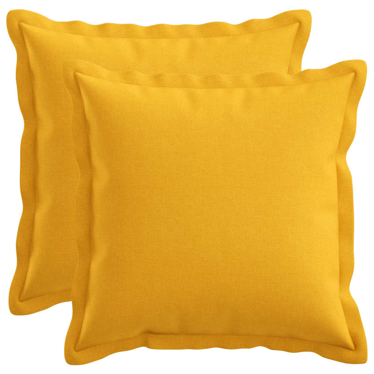 Cushion with Pillow HOUTEN 2 pcs Light Yellow Faux Linen