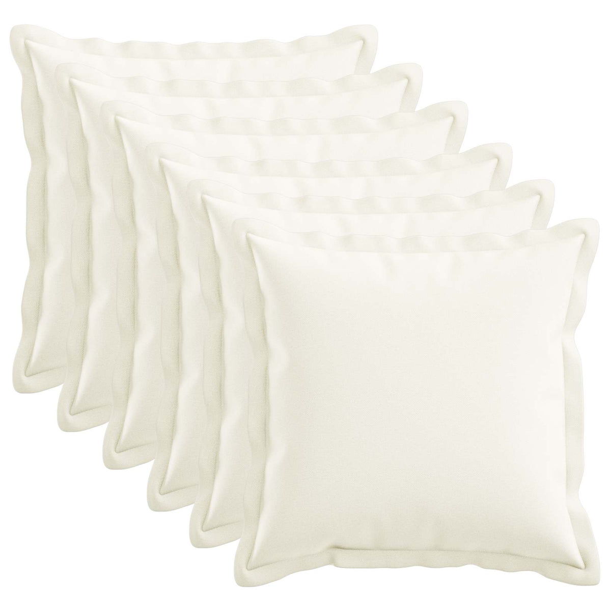 Throw Pillow 6 pcs HOUTEN White 50 x 50 cm Faux Linen