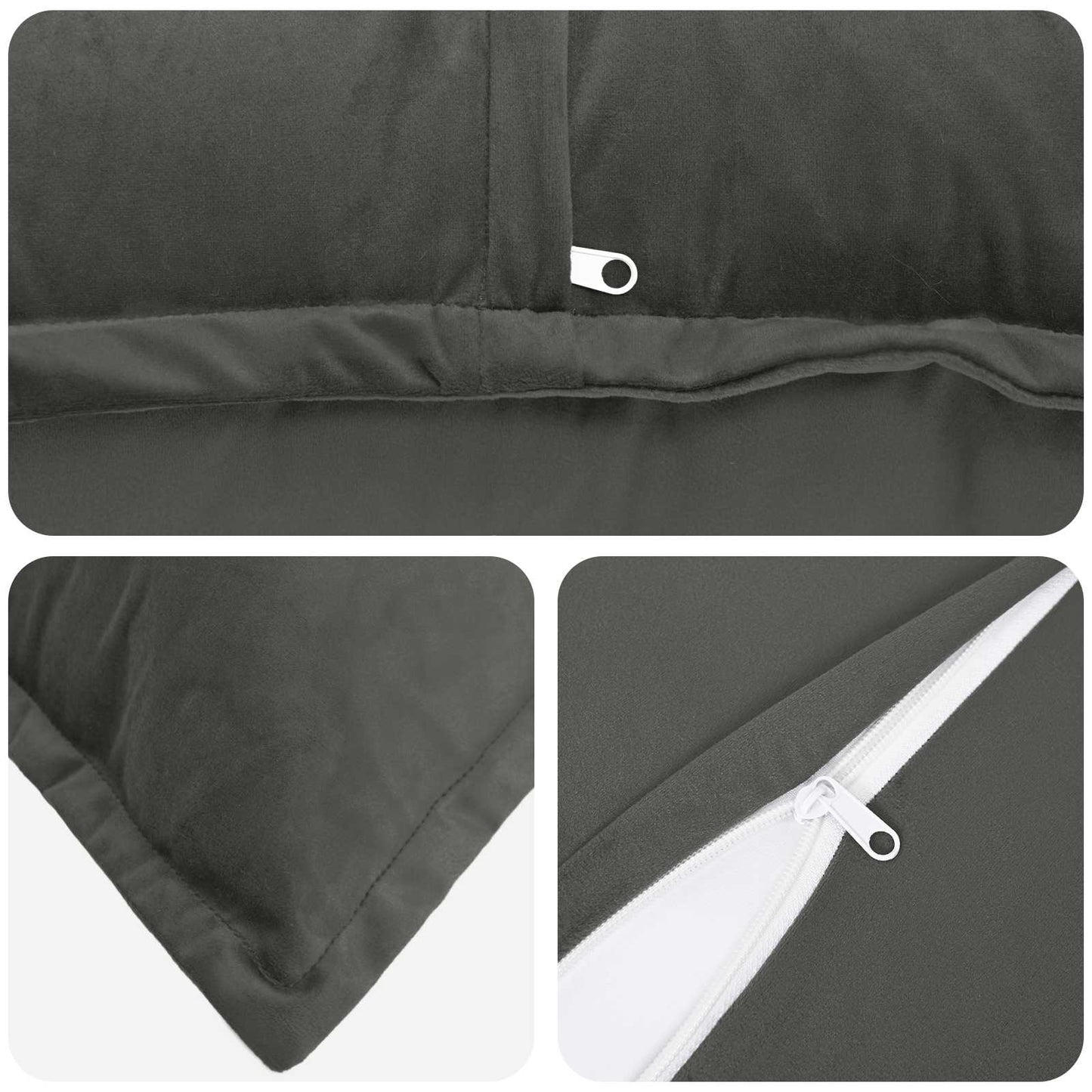 Cushion with Pillow HOUTEN 12 pcs Dark Grey Velvet