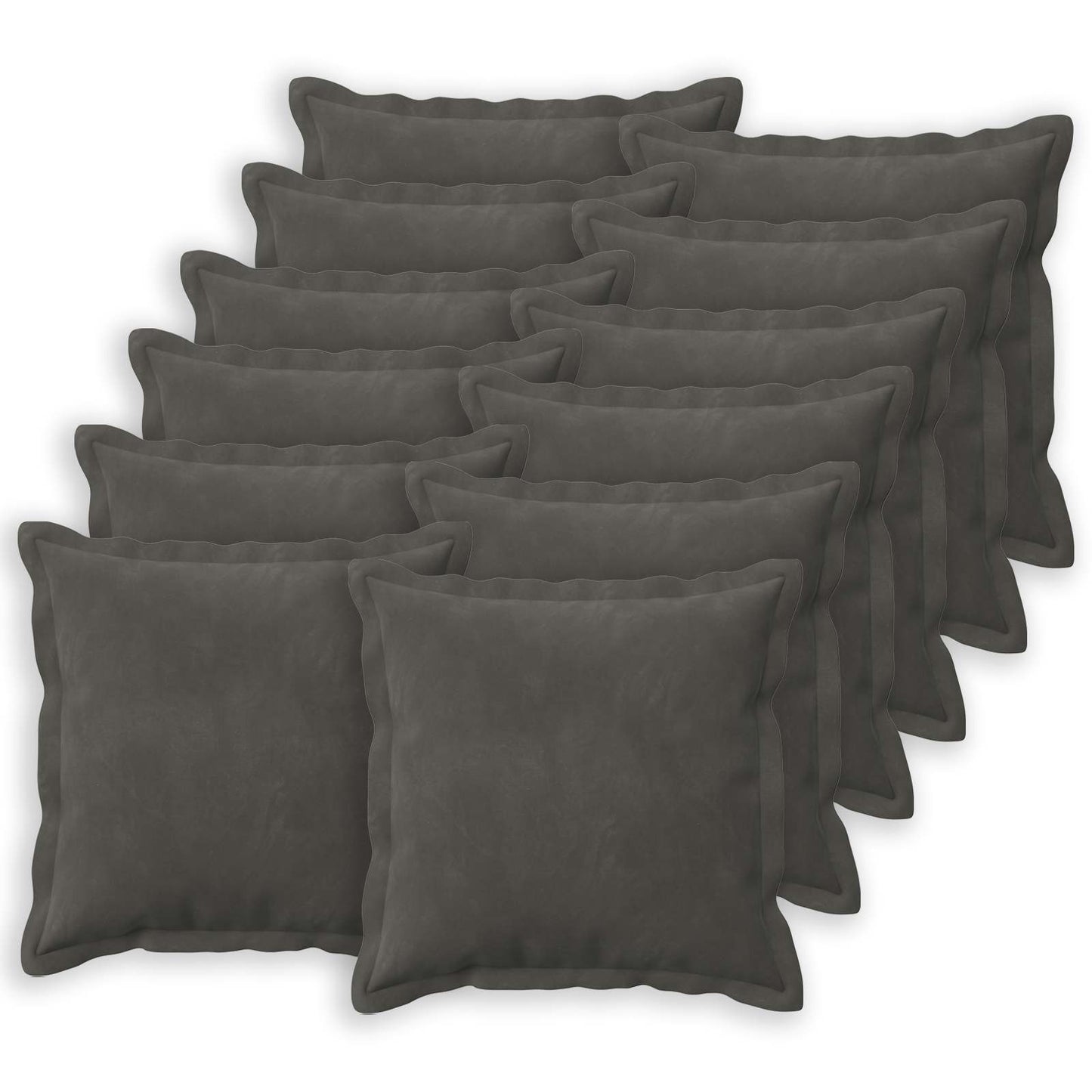 Cushion with Pillow HOUTEN 12 pcs Dark Grey Velvet