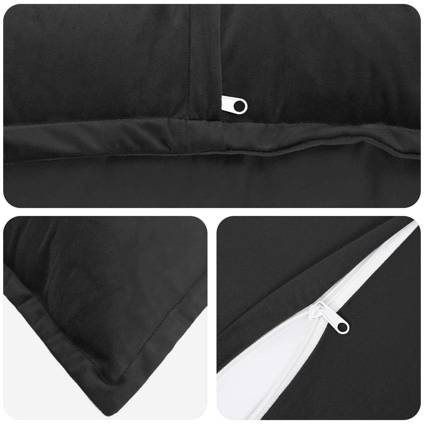 Cushion with Pillow HOUTEN 12 pcs Black Velvet