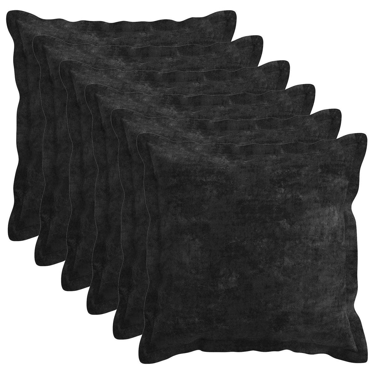 Throw Pillow 6 pcs HOUTEN Anthracite 50 x 50 cm Chenille Fabric