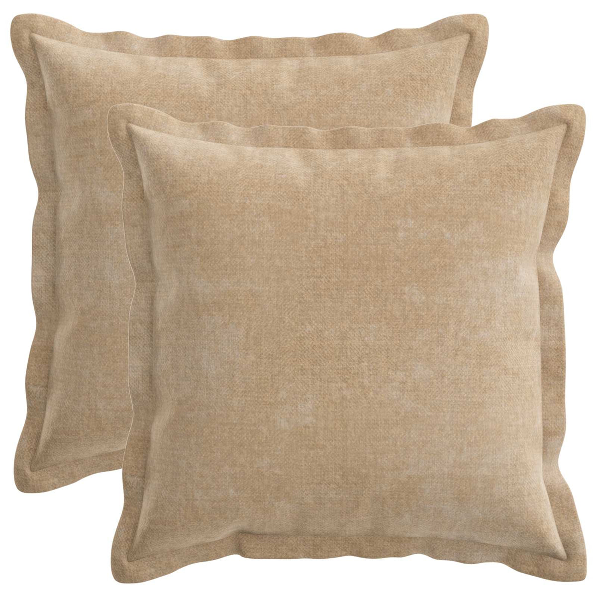 Throw Pillow 2 pcs HOUTEN Taupe 50 x 50 cm Chenille Fabric