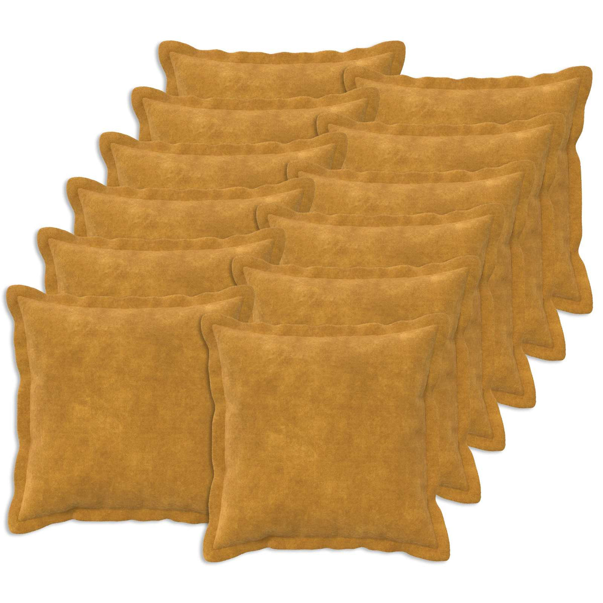 Cushion with Pillow HOUTEN 12 pcs Yellow Microfiber Fleece