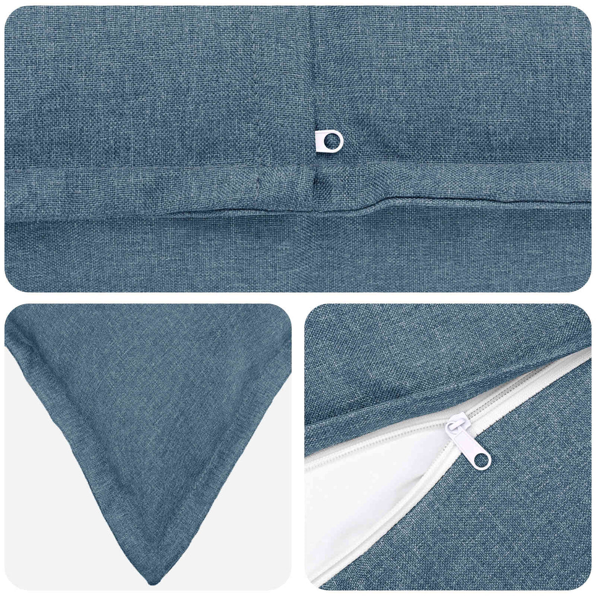 Cushion with Pillow HOUTEN 2 pcs Jeans Blue Faux Linen
