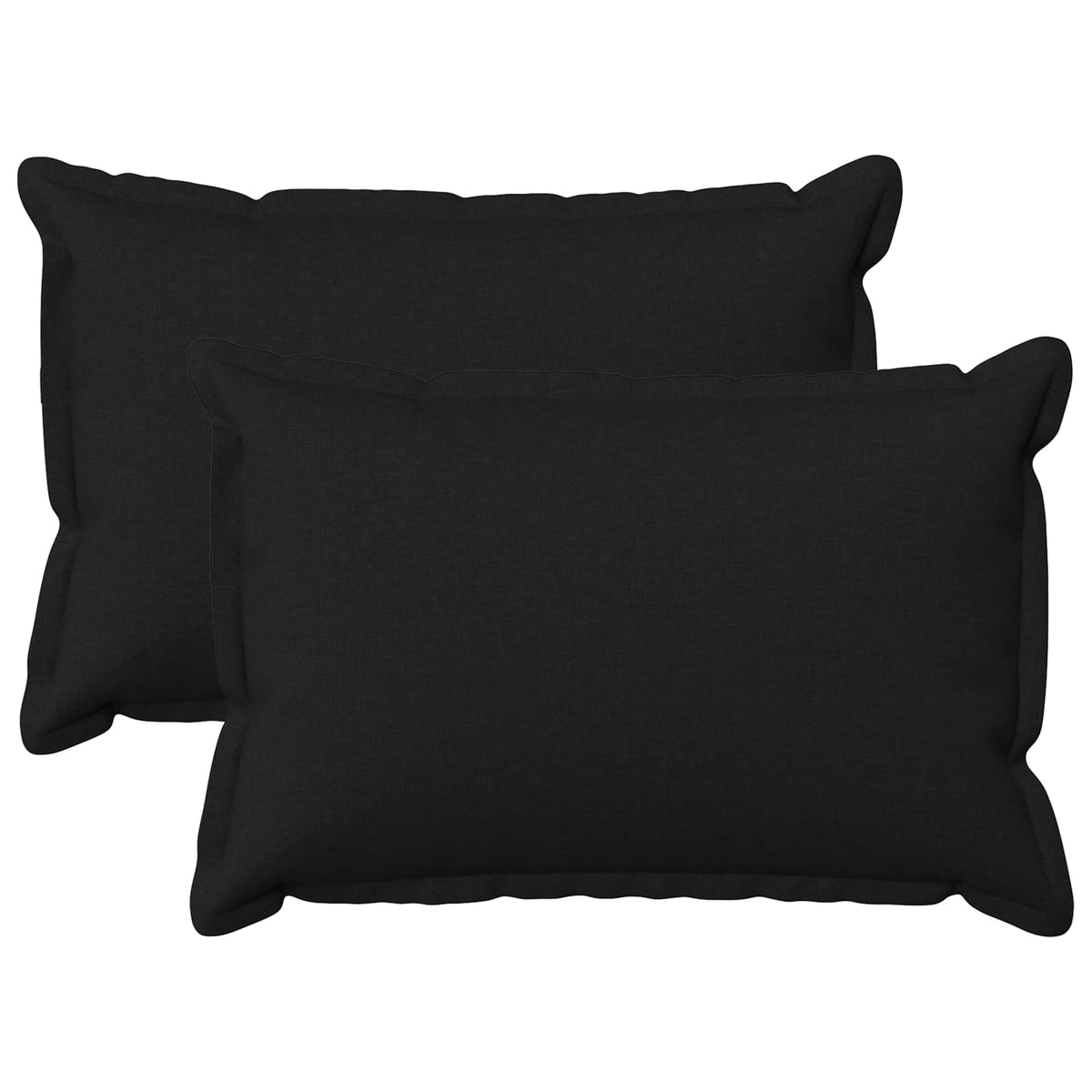 Throw Pillow 2 pcs HOUTEN Black 50 x 75 cm Faux Linen