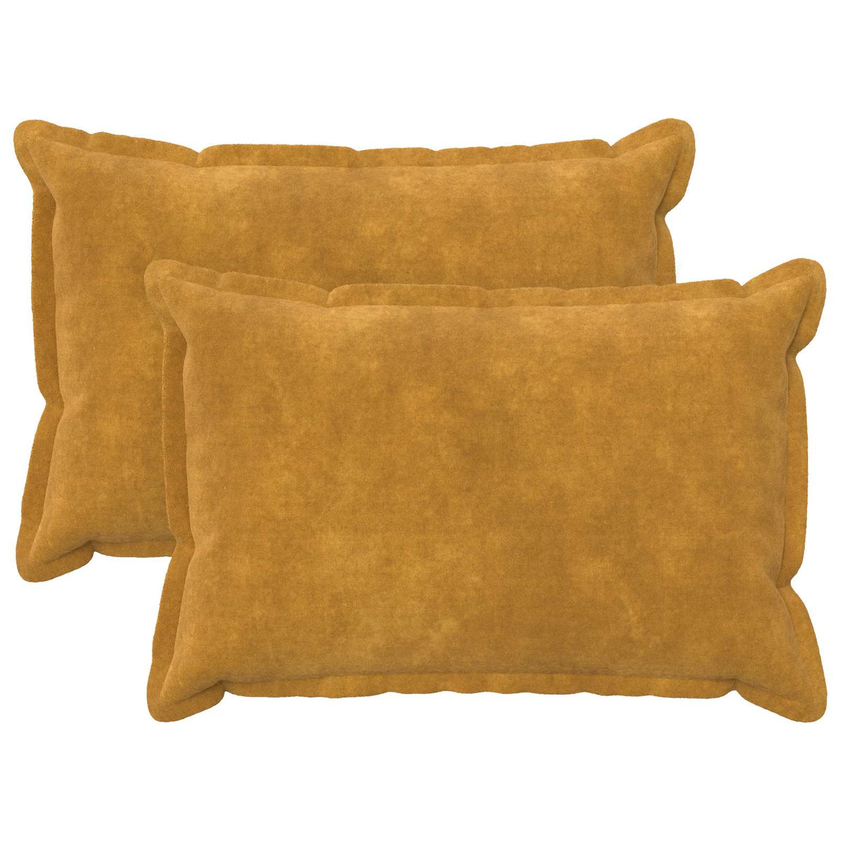 Cushion with Pillow HOUTEN 2 pcs Yellow Microfiber Fleece